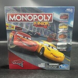Hasbro Gaming Monopoly Junior Disney Pixar Cars 3 Edition Kids Board Game